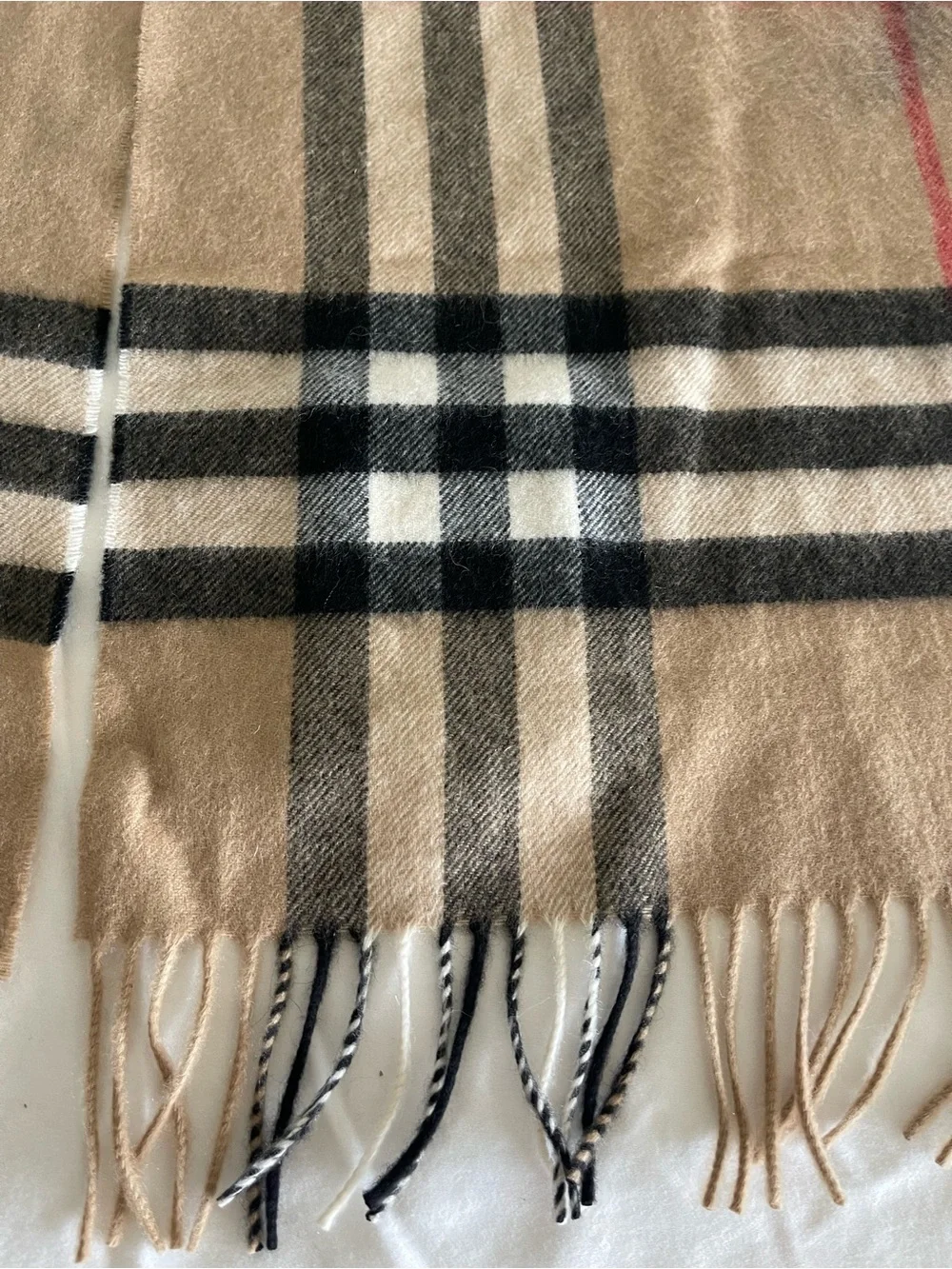 BURBERRY London CHECK CASHMERE 100% SCARF ARCHIVE BEIGE Size 168 X30 CM $470 NWI